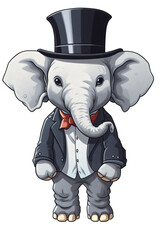Elephant wearing a tophat