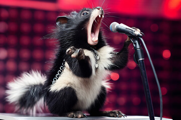 Skunk singing punk rock - Generated with AI