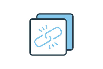 Copy link icon. suitable for web site design, app, user interfaces. flat line icon style. Simple vector design editable