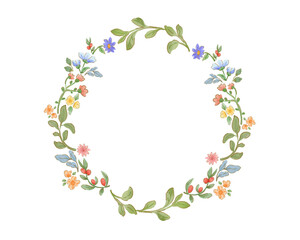 Vintage  flower frame, Watercolor floral frame suitable for invitation, decoration, card