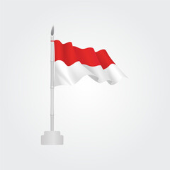 indonesia 78th independence day illustration element flags vector