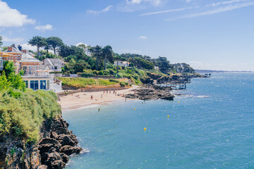 Scenic beach in France. Plage de la Source, Pornic © SerFF79