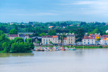 Scenic view of Trentemoult District in the less side of the River Loire Estuary, Nantes, France