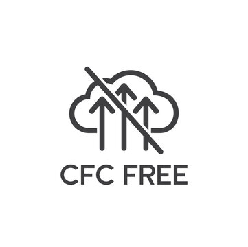 illustration of cfc free, ozone friendly, vector art.