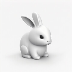 Obraz premium ai generated Illustration of cute 3d cartoon rabbit isolated white