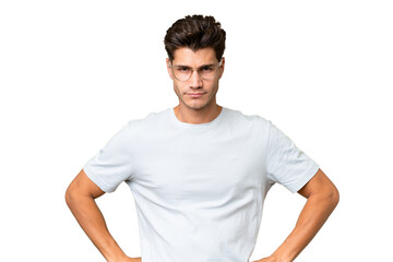 Obraz premium Young caucasian handsome man over isolated background angry