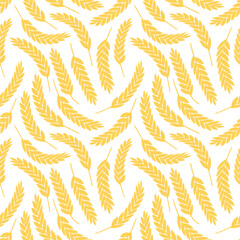 wheat seamless pattern, patterns such as wheat, rice and oat. suitable for organic background for bakery packages, bakery products etc