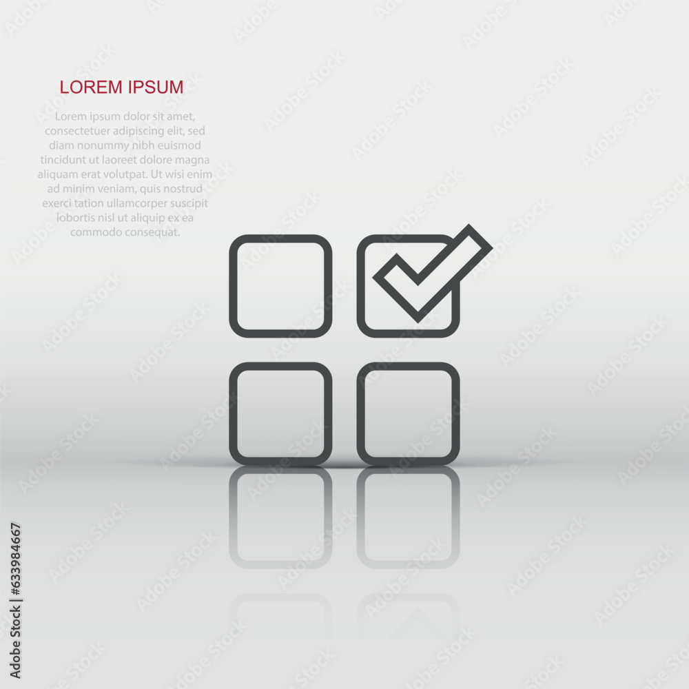 Poster checklist document icon in flat style. survey vector illustration on white isolated background. chec