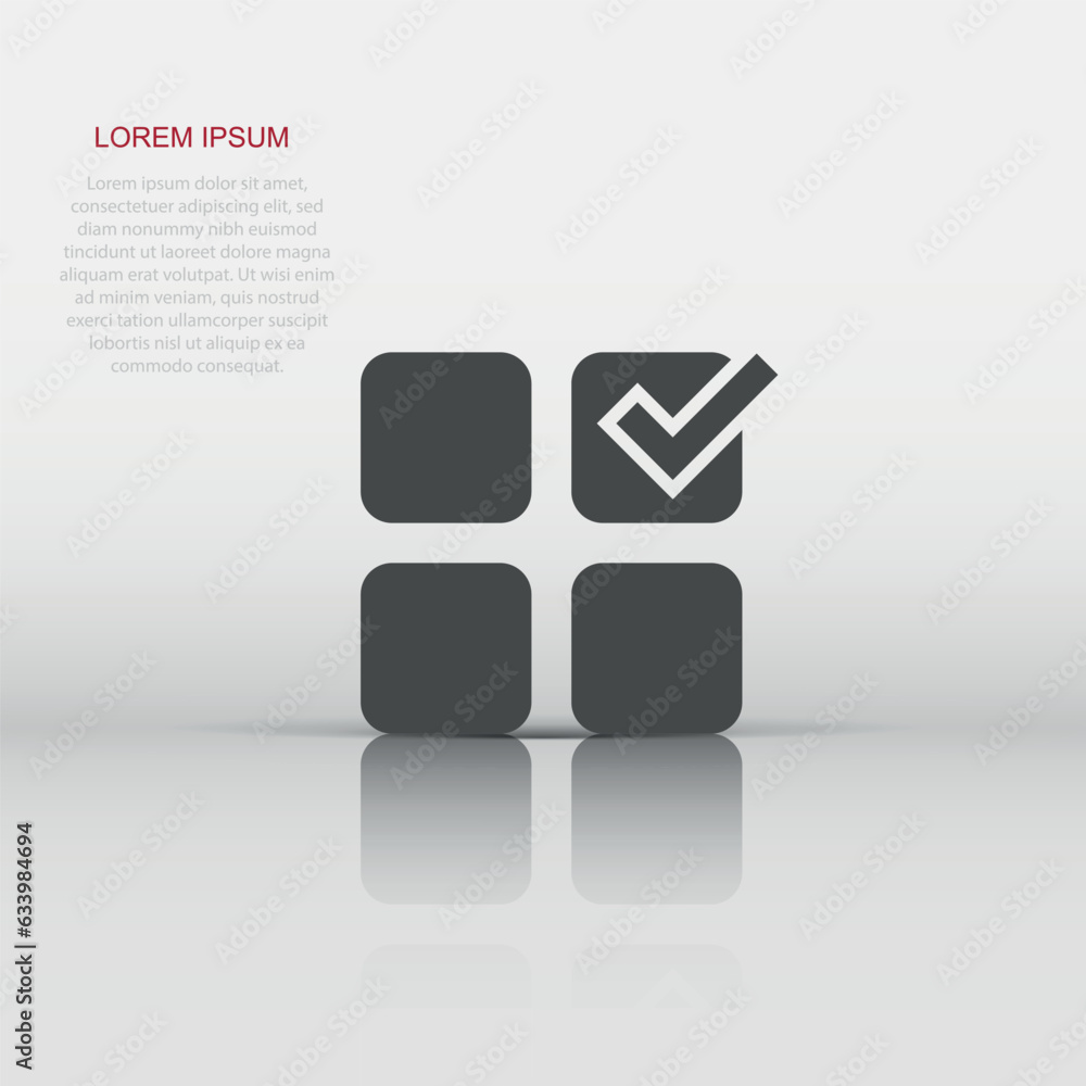 Poster checklist document icon in flat style. survey vector illustration on white isolated background. chec