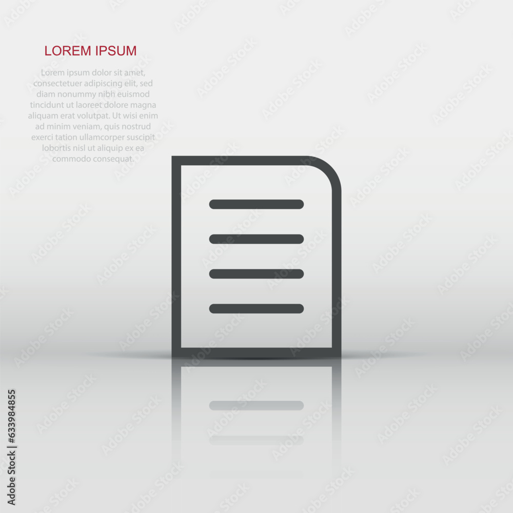 Poster contract document icon in flat style. report folder stamp vector illustration on isolated background