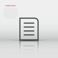 Contract document icon in flat style. Report folder stamp vector illustration on isolated background. Paper sheet sign business concept.