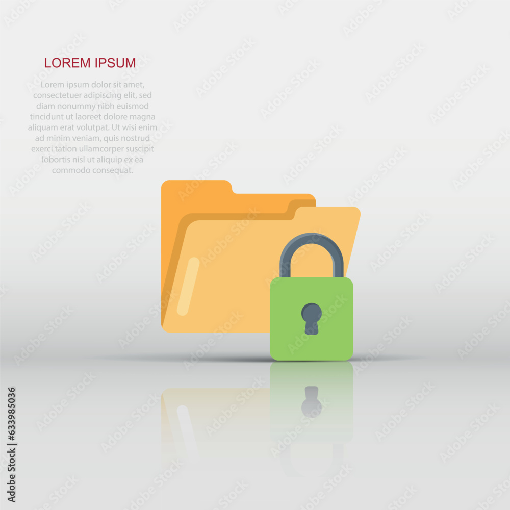 Aufkleber files folder permission icon in flat style. document access vector illustration on isolated backgrou