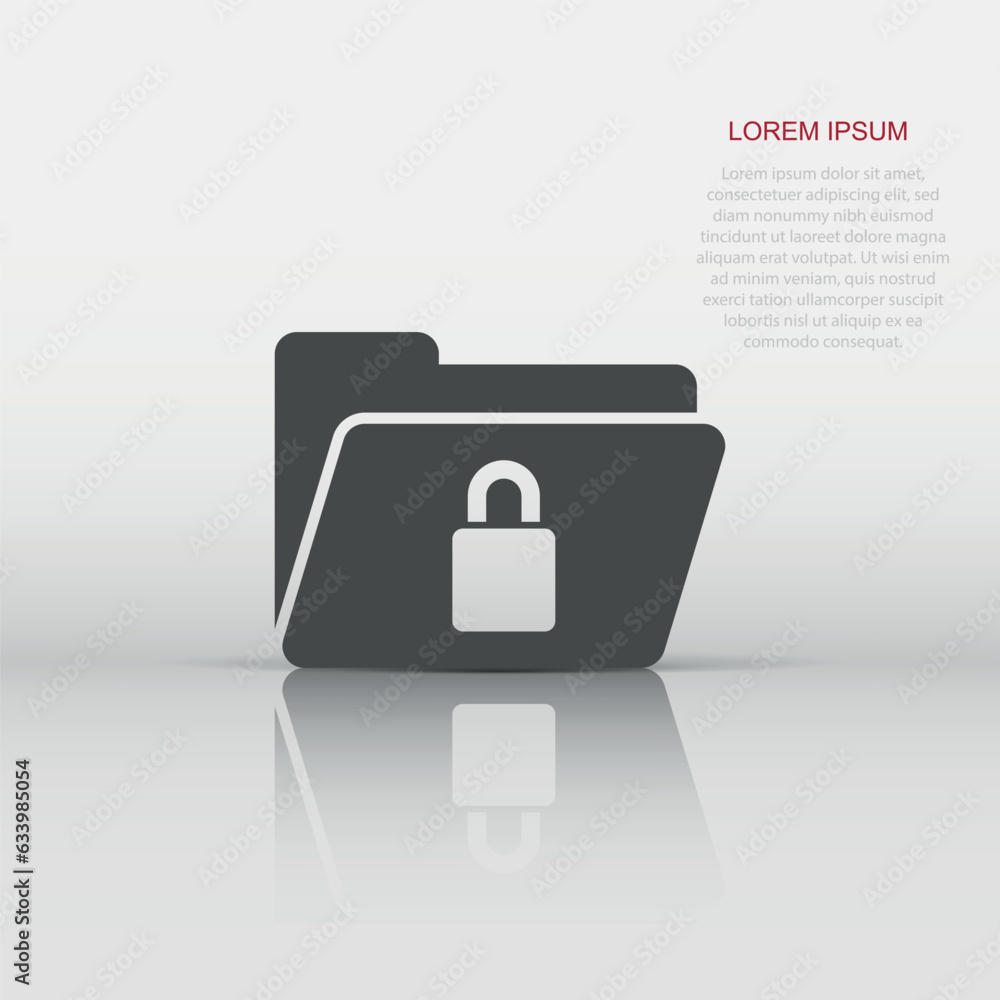 Aufkleber files folder permission icon in flat style. document access vector illustration on isolated backgrou
