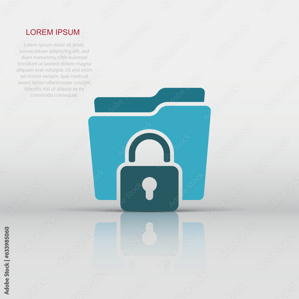Aufkleber files folder permission icon in flat style. document access vector illustration on isolated backgrou