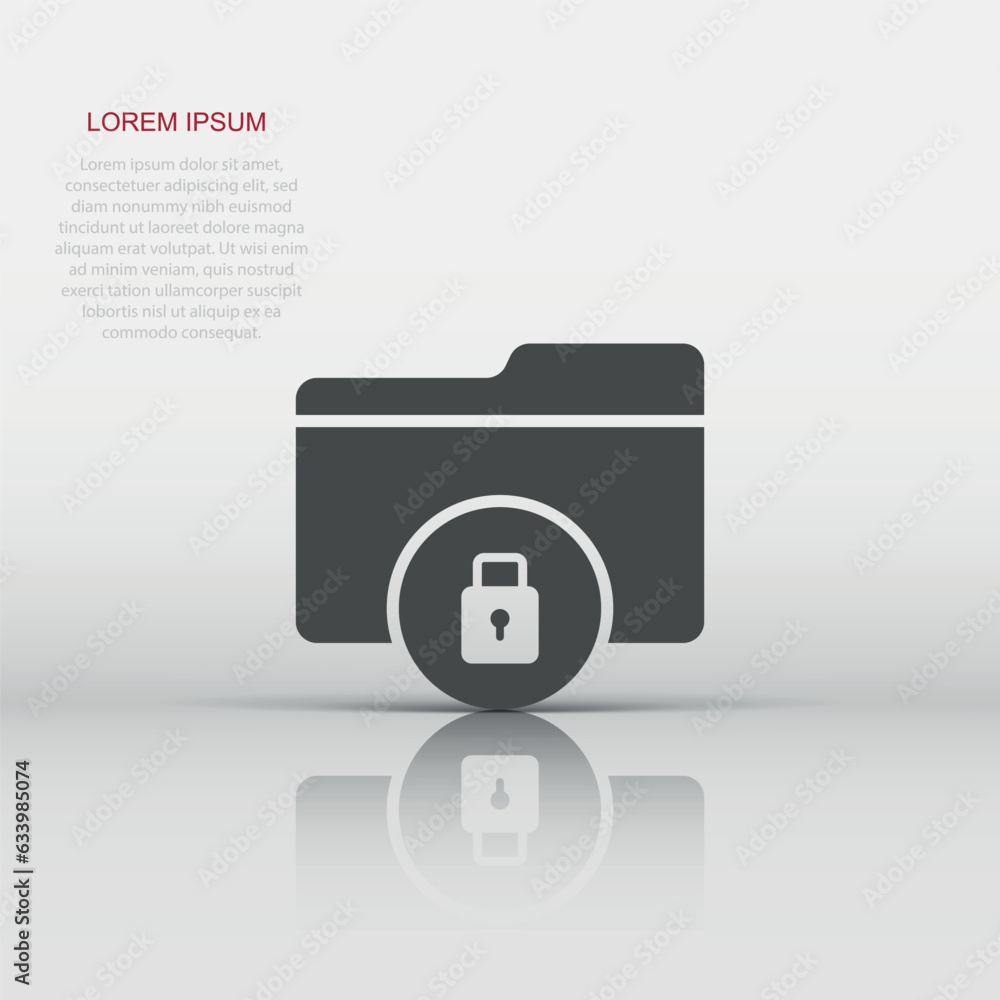 Aufkleber files folder permission icon in flat style. document access vector illustration on isolated backgrou