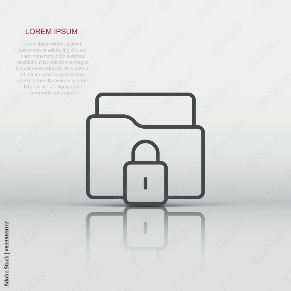 Aufkleber files folder permission icon in flat style. document access vector illustration on isolated backgrou
