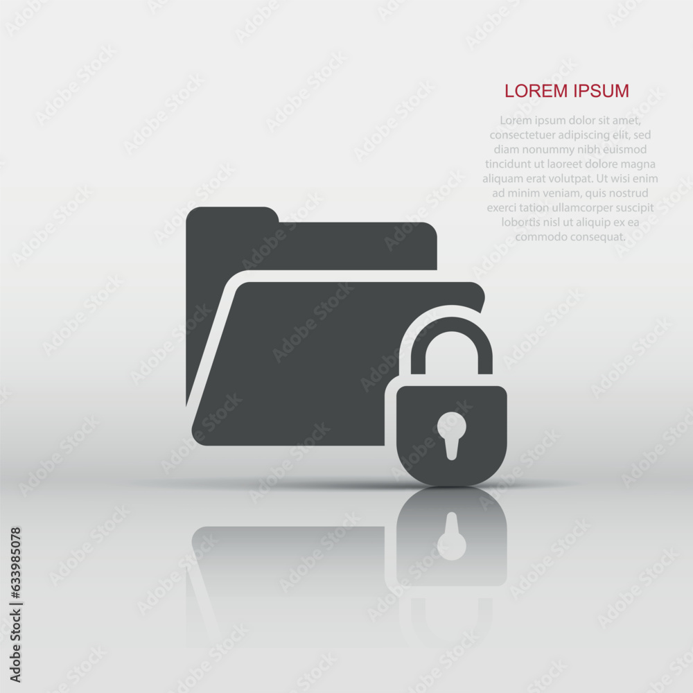 Aufkleber files folder permission icon in flat style. document access vector illustration on isolated backgrou