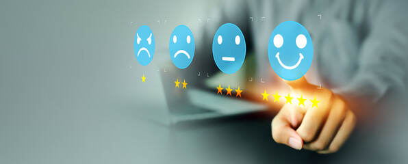 Customer service satisfaction survey feedback for business review rating and best service or...
