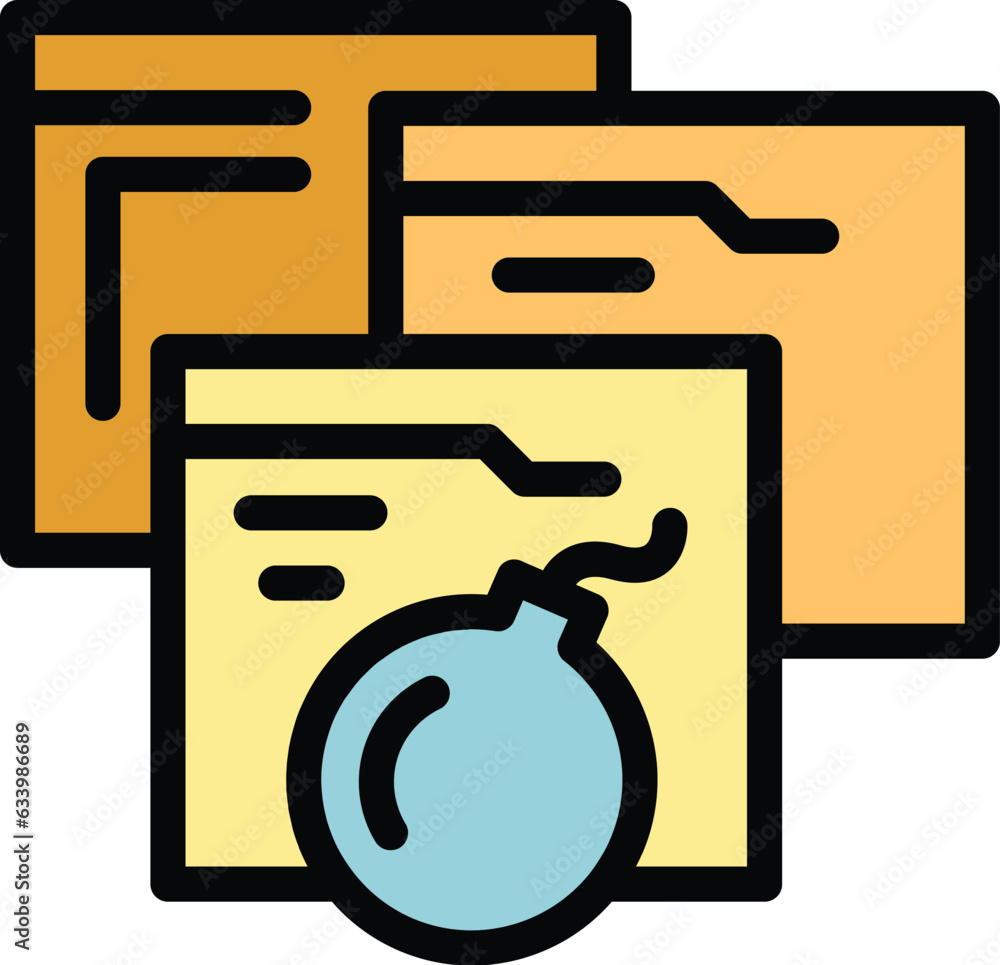 Poster web safety icon outline vector. data secure. firewall privacy color flat
