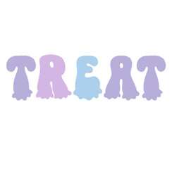 Halloween lettering retro groovy alphabet cute ghost pastel word font	