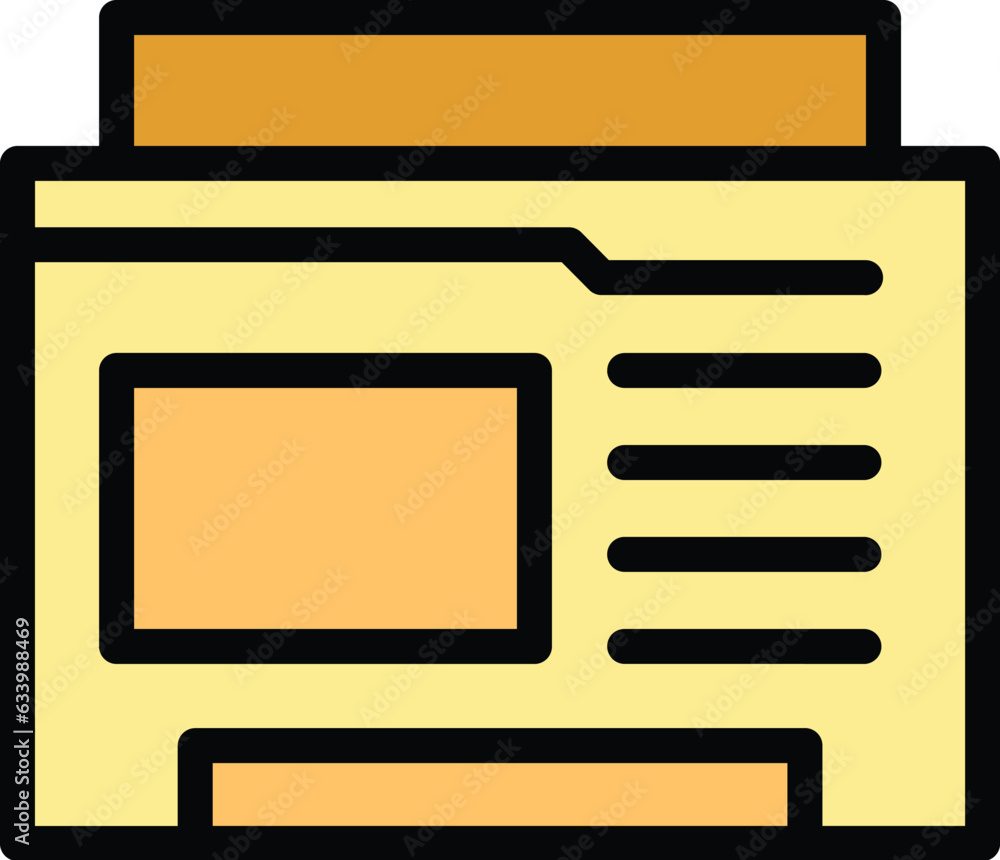 Poster privacy web window icon outline vector. safety control. data secure color flat