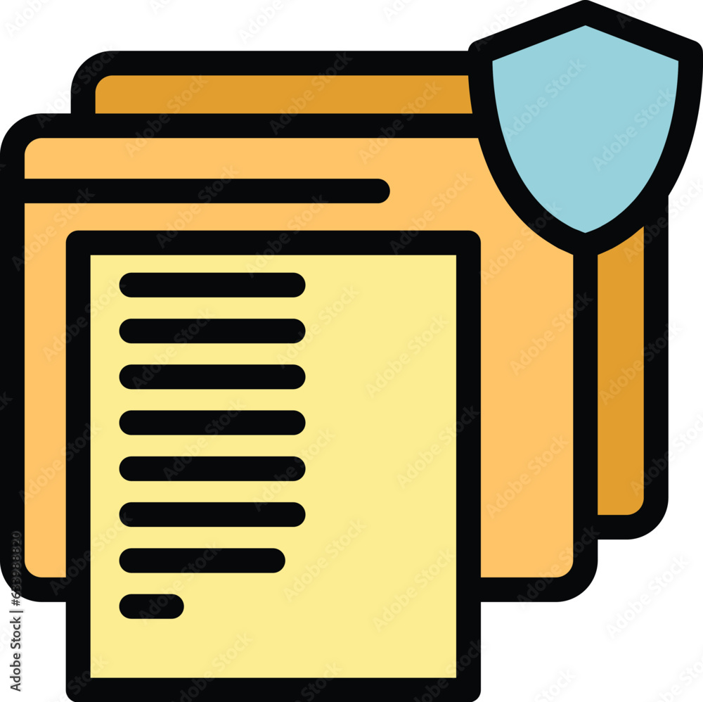 Aufkleber secured data icon outline vector. secure password. safety login color flat