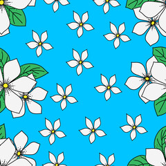Vector floral seamless pattern background. Suitable for use fabric design, textile, wrapping paper, wallpaper, etc.