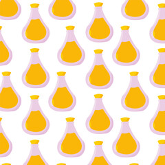 flask potion perfume jar yellow pattern textile