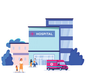 Digital png illustration of hospital text on transparent background