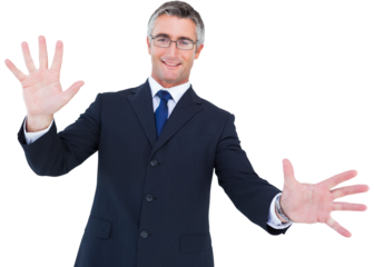 Digital png photo of caucasian businessman on transparent background