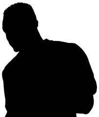 Digital png illustration of silhouette of man on transparent background