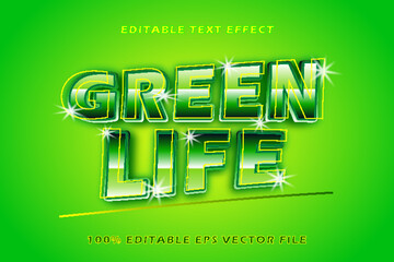 Green Life Editable Text Effect 3d Gradient Style