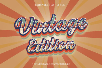 Vintage Edition Editable Text Effect 3d Vintage Style