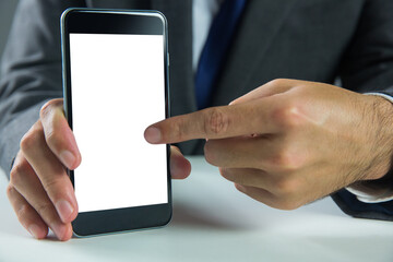 Digital png photo of caucasian businessman using smartphone on transparent background