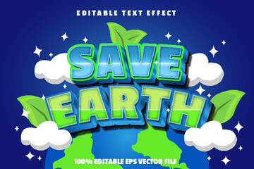 Save Earth Editable Text Effect 3d Gradient Style.jpg