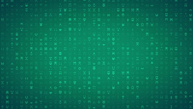 Digital Alien Language Glyph Matrix Glowing I
