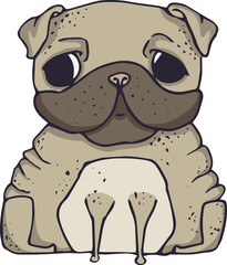 Digital png illustration of sitting dog on transparent background