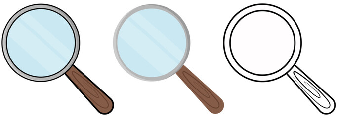 Isolated magnifying glass icon with transparent background and editable stroke. Flat vector icon for search, detect, find, business, web, UI, blog, email and more.