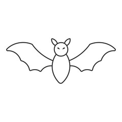 bat halloween fly night scary line icon