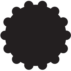 Digital png illustration of black shape with copy space on transparent background