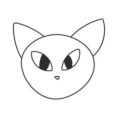 halloween cat scary color cute line icon