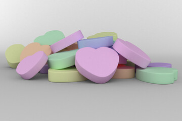 Digital png illustration of colourful hearts on transparent background
