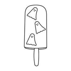 ice cream cake ghost halloween element line