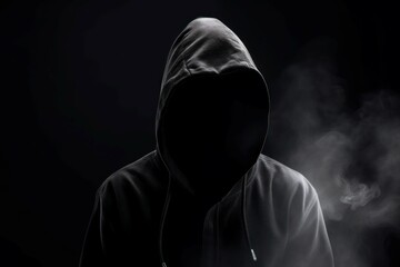 Anonymous man fog. Generate Ai