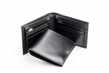 Black leather wallet banking. Generate Ai