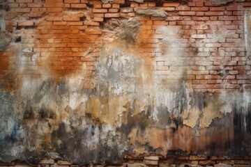 Brick background wall ruined. Generate Ai
