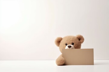 Cute bear blank card happy. Generate Ai