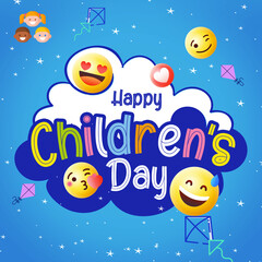 Fototapeta na wymiar Children day wishes 