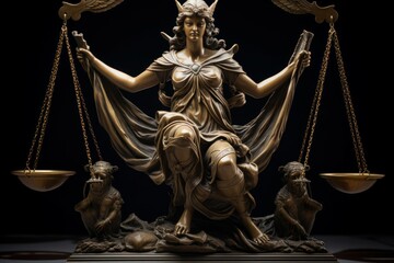 Law statue temis court. Generate Ai