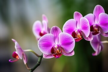 Fototapeta premium Orchid pink flower botany. Generate Ai